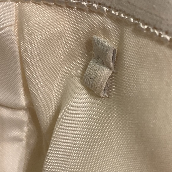 Aiden Maddox SZ 8 Silver Metallic and White Silk Wedding Formal Prom Gown - Picture 12 of 16